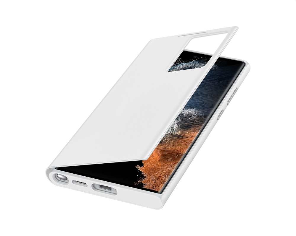 Samsung EF-ZS908CWEGEE Galaxy S22 Ultra smart clear view cover fehér védőtok