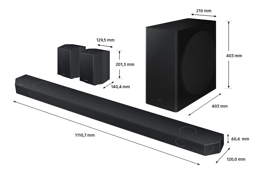 Samsung HW-Q930D/EN 9.1.4 csatornás hangprojektor vezeték nélküli mélynyomóval és hátsó hangszórókkal
