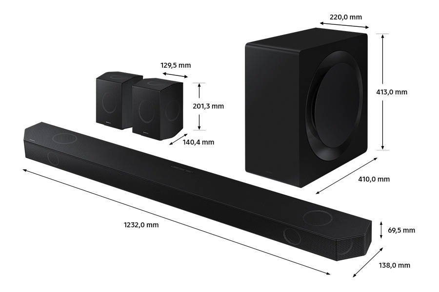 Samsung HW-Q990D/EN 11.1.4 csatornás hangprojektor vezeték nélküli mélynyomóval és hátsó hangszórókkal