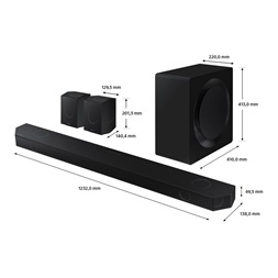 Samsung HW-Q990D/EN 11.1.4 csatornás hangprojektor vezeték nélküli mélynyomóval és hátsó hangszórókkal (Újracsomagolt)
