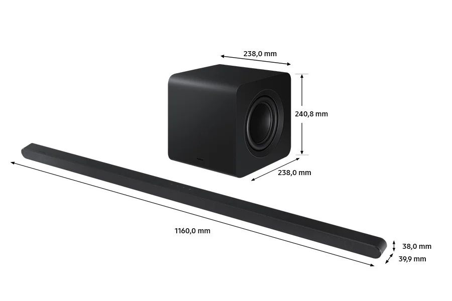 Samsung HW-S800D/EN 3.1.2 csatornás fekete hangprojektor vezeték nélküli mélynyomóval