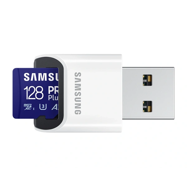 Samsung MicroSDXC kártya - 128GB MB-MD128SB/WW (PRO PLUS kártyaolvasóval, UHS-I, R180/W130, 128GB)