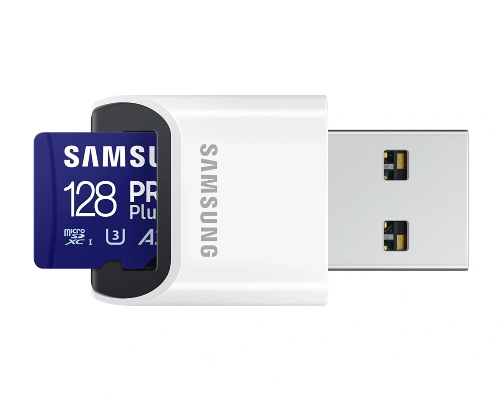 Samsung MicroSDXC kártya - 128GB MB-MD128SB/WW (PRO PLUS kártyaolvasóval, UHS-I, R180/W130, 128GB)