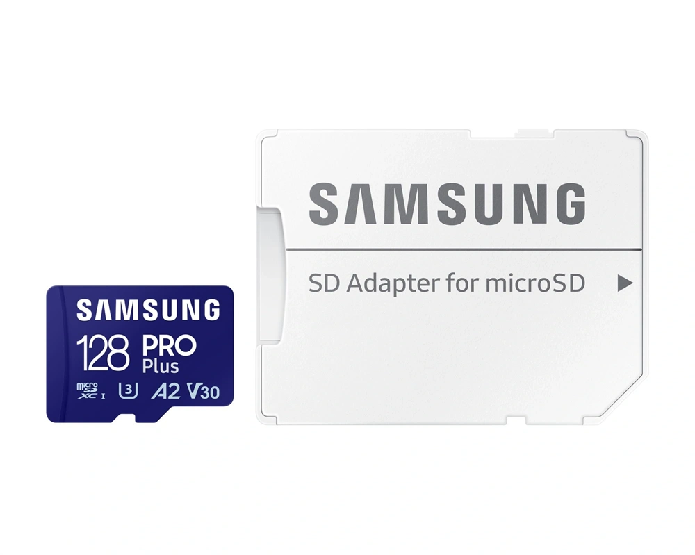 Samsung MicroSD kártya - 128GB MB-MD128SA/EU (PRO PLUS, R180/W130, adapter, 128GB)