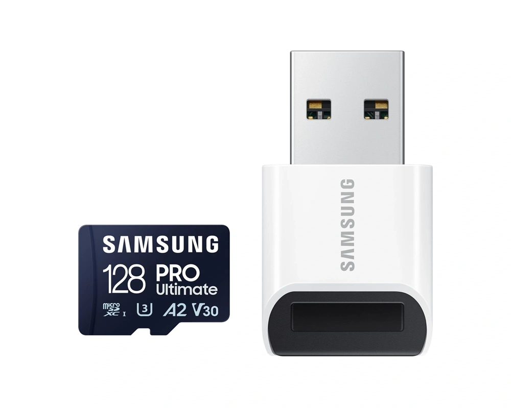 Samsung MicroSD kártya - 128GB MB-MY128SB/WW (PRO Ultimate kártyaolvasóval, Class10, R200/W130, 128GB)