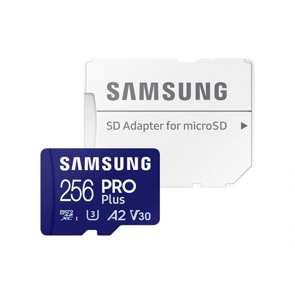 Samsung MicroSD kártya - 256GB MB-MD256SA/EU (PRO PLUSZ, USH-I, R180/W130, adapter, 256GB)
