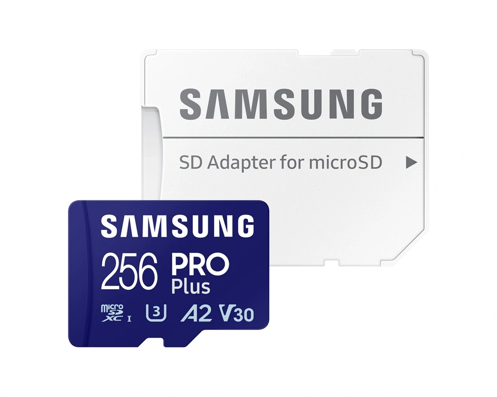 Samsung MicroSD kártya - 256GB MB-MD256SA/EU (PRO PLUSZ, USH-I, R180/W130, adapter, 256GB)