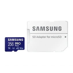 Samsung MicroSD kártya - 256GB MB-MD256SA/EU (PRO PLUSZ, USH-I, R180/W130, adapter, 256GB)