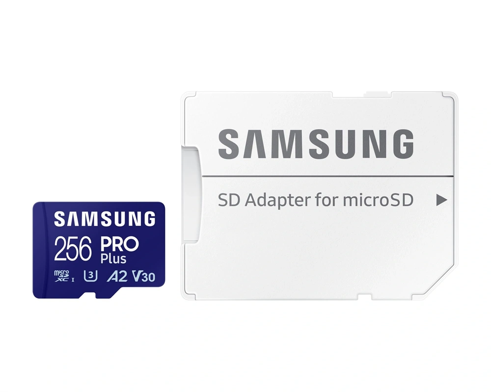 Samsung MicroSD kártya - 256GB MB-MD256SA/EU (PRO PLUSZ, USH-I, R180/W130, adapter, 256GB)