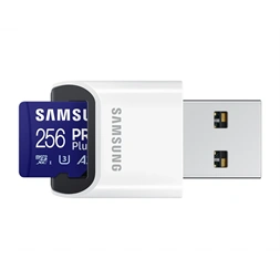 Samsung MicroSD kártya - 256GB MB-MD256SB/WW (PRO PLUS kártyaolvasóval, R180/W130, 256GB)