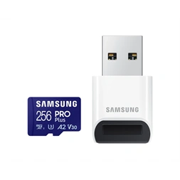 Samsung MicroSD kártya - 256GB MB-MD256SB/WW (PRO PLUS kártyaolvasóval, R180/W130, 256GB)