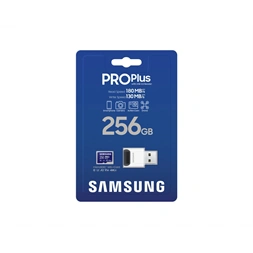 Samsung MicroSD kártya - 256GB MB-MD256SB/WW (PRO PLUS kártyaolvasóval, R180/W130, 256GB)