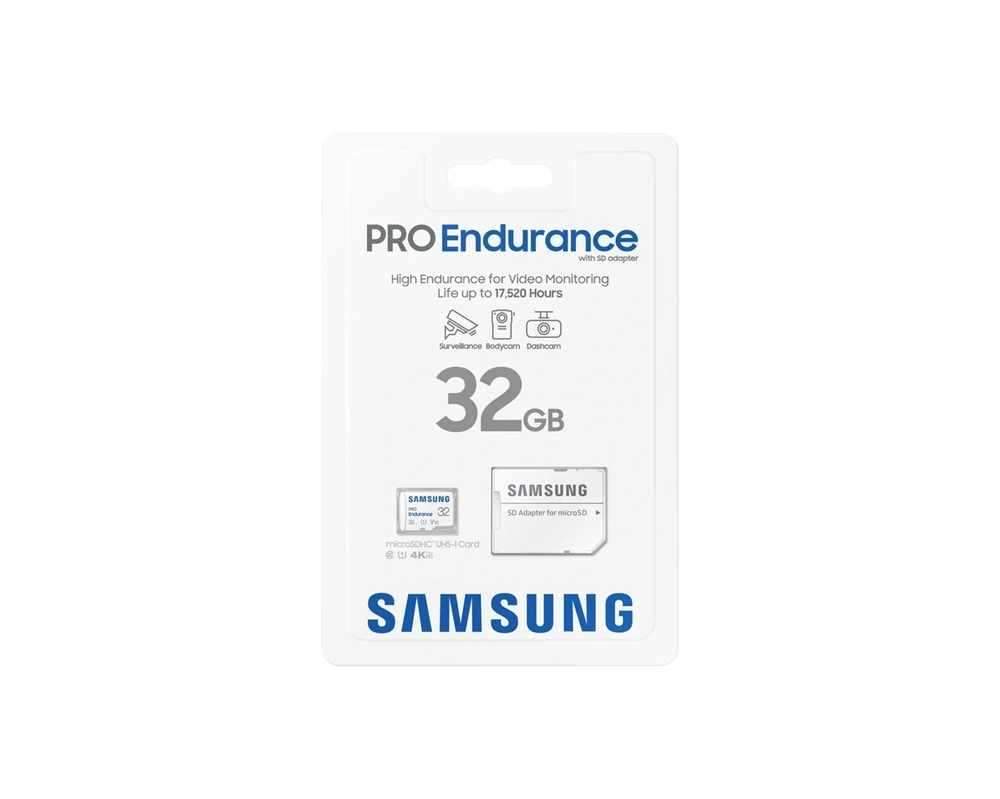 Samsung MicroSD kártya - 32GB MB-MJ32KA/EU (PRO Endurance, Class10, R100/W30, adapter, 32GB)