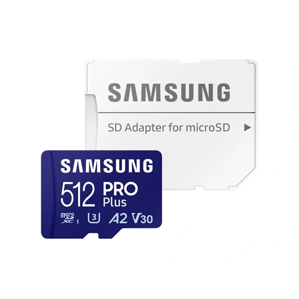 Samsung MicroSD kártya - 512GB MB-MD512SA/EU (PRO PLUS, UHS-I, R180/W130, adapter, 512GB)