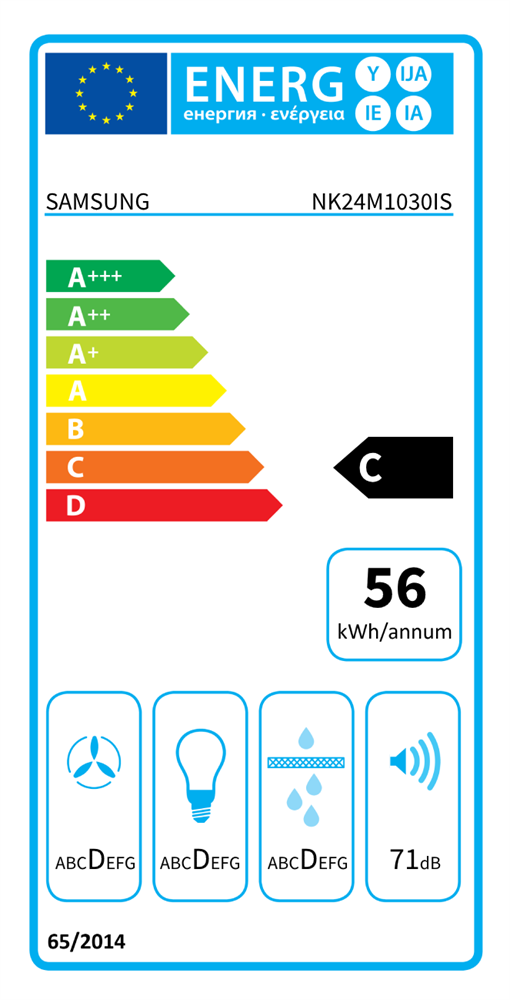 Samsung NK24M1030IS/UR inox, beépíthető, hagyományos, méret:59,8 cm, teleszkópos, zajszint:71 dB, páraelszívó
