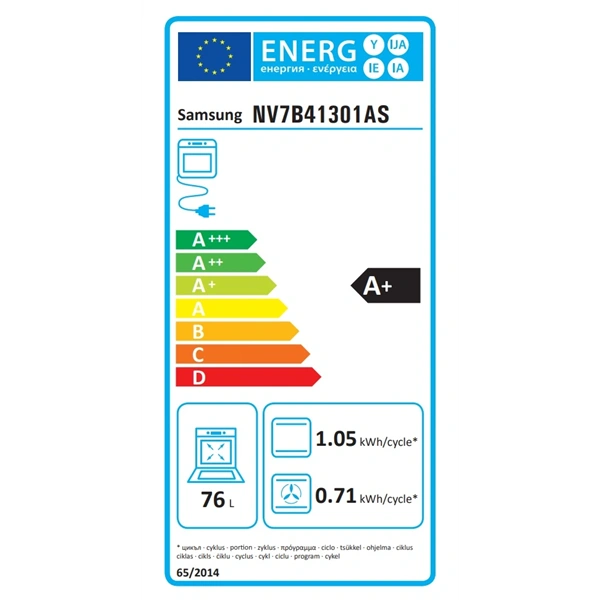 Samsung NV7B41301AS/U3 inox, beépíthető, sütőtér: 76L, grill, légkeverés, pirolitikus, sütő (Újszerű)