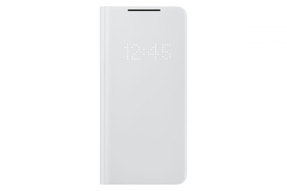 Samsung OSAM-EF-NG996PJEG Galaxy S21 Plus LED view világosszürke oldalra nyíló tok