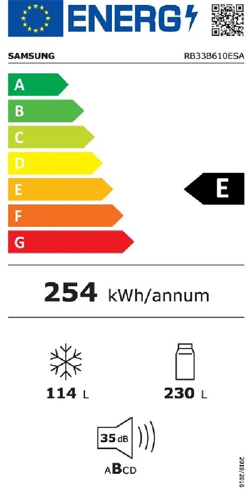 Samsung RB33B610ESA/EF inox, alulfagyasztós, Hűtő:230L, Fagyasztó:114L, hűtőszekrény