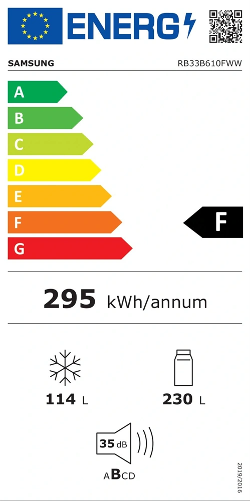 Samsung RB33B610FWW/EF fehér, alulfagyasztós, Hűtő:230L, Fagyasztó:114L, hűtőszekrény (Újszerű)
