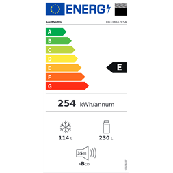 Samsung RB33B612ESA/EF fémes grafit, alulfagyasztós, Hűtő:230L, Fagyasztó:114L, hűtőszekrény (Újszerű)