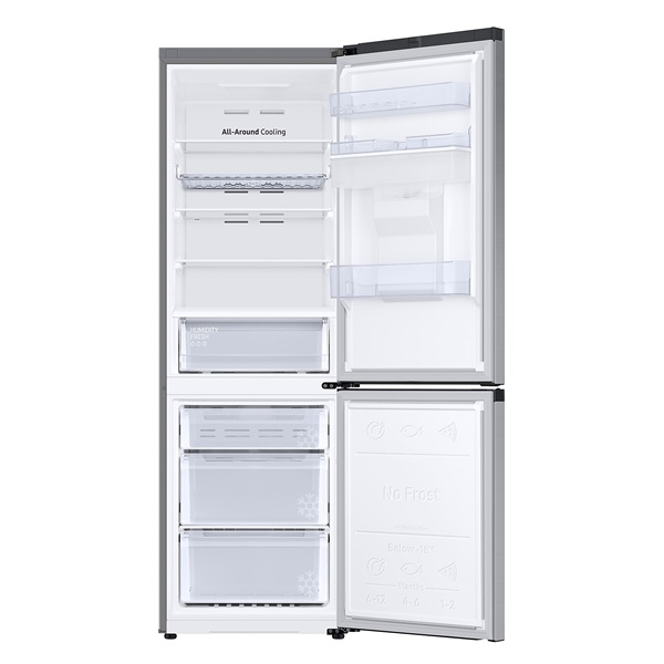 Samsung RB34C632DSA/EF inox, alulfagyasztós, Hűtő:227L, Fagyasztó:114L, hűtőszekrény (Újszerű)