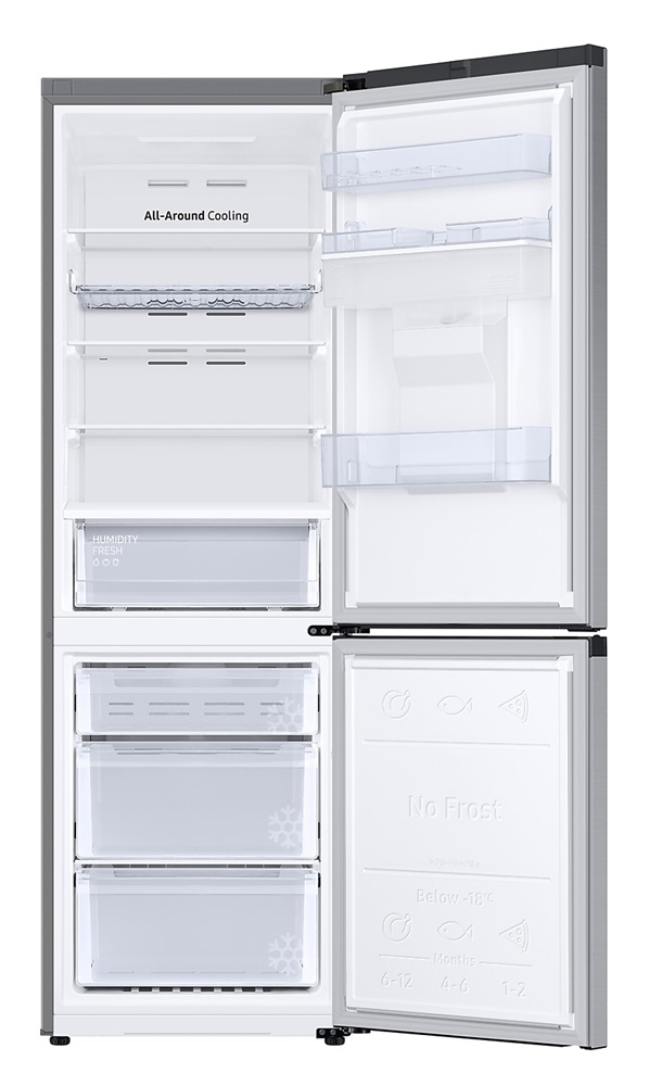 Samsung RB34C632DSA/EF inox, alulfagyasztós, Hűtő:227L, Fagyasztó:114L, hűtőszekrény (Újszerű)