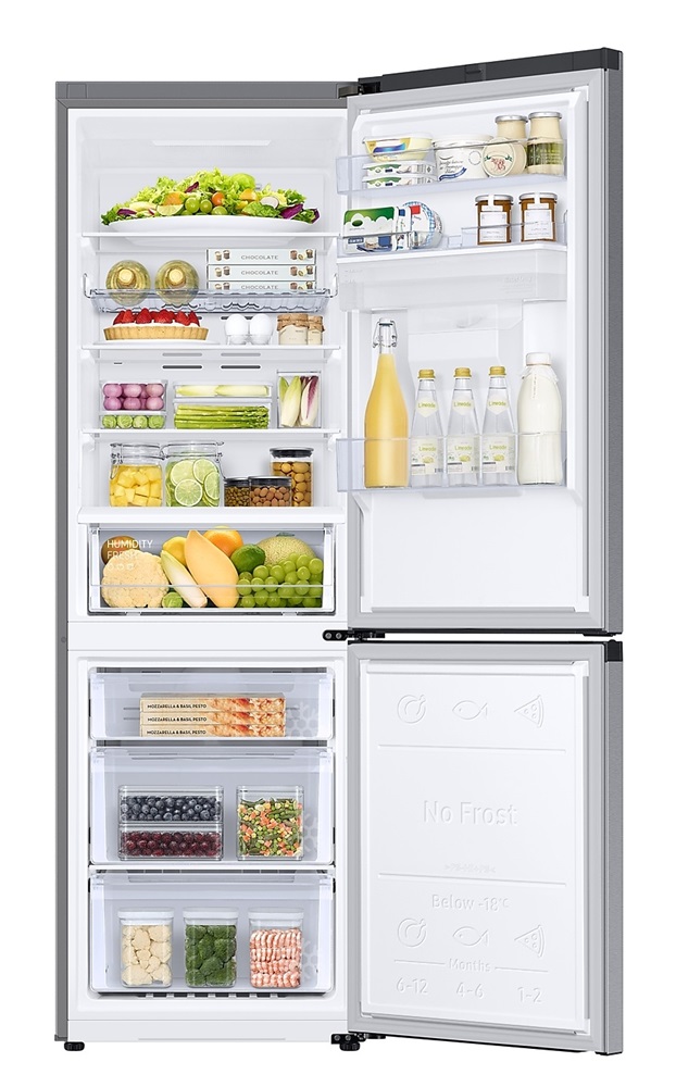 Samsung RB34C632DSA/EF inox, alulfagyasztós, Hűtő:227L, Fagyasztó:114L, hűtőszekrény (Újszerű)