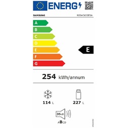 Samsung RB34C632ESA/EF alulfagyasztós Hűtő:227L, Fagyasztó:114L, hűtőszekrény