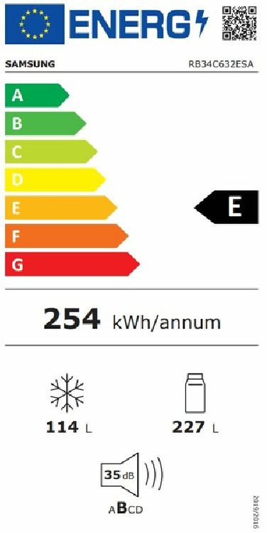 Samsung RB34C632ESA/EF inox, alulfagyasztós, Hűtő:227L, Fagyasztó:114L, hűtőszekrény