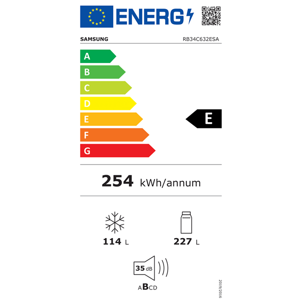 Samsung RB34C632ESA/EF alulfagyasztós Hűtő:227L, Fagyasztó:114L, hűtőszekrény