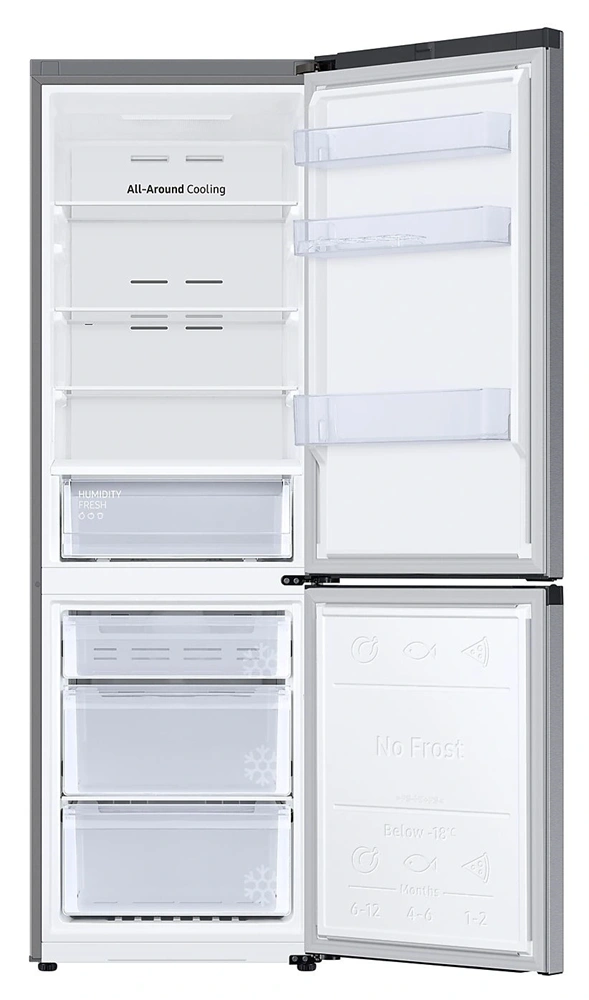 Samsung RB34C670DSA/EF inox, alulfagyasztós, Hűtő:230L, Fagyasztó:114L, hűtőszekrény (Használt - A)