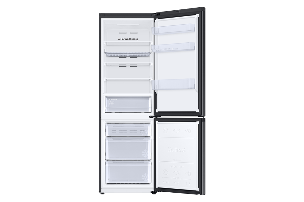 Samsung RB34C672DBN/EF fekete, alulfagyasztós, Hűtő:230L, Fagyasztó:114L, hűtőszekrény