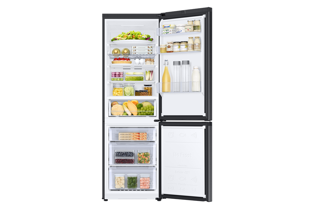 Samsung RB34C672DBN/EF fekete, alulfagyasztós, Hűtő:230L, Fagyasztó:114L, hűtőszekrény
