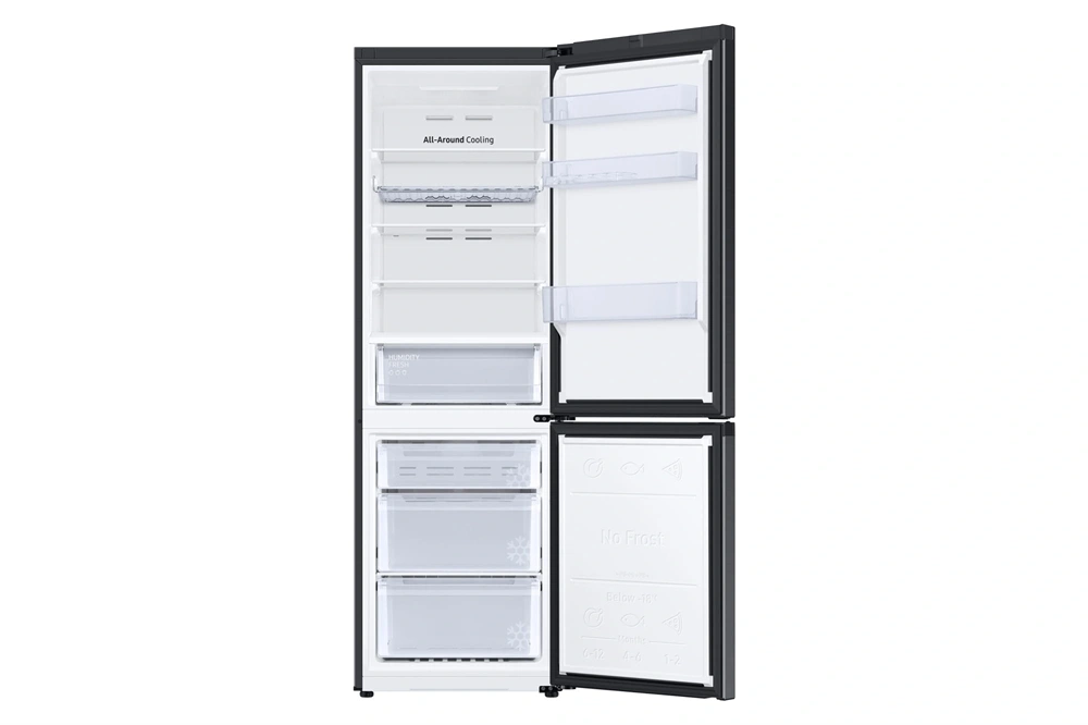 Samsung RB34C672DBN/EF fekete, alulfagyasztós, Hűtő:230L, Fagyasztó:114L, hűtőszekrény (Használt - B)