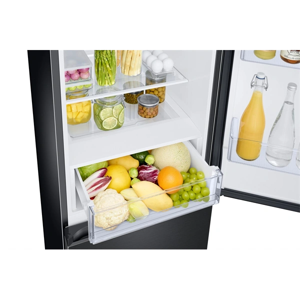 Samsung RB34C672DBN/EF fekete, alulfagyasztós, Hűtő:230L, Fagyasztó:114L, hűtőszekrény (Használt - B)