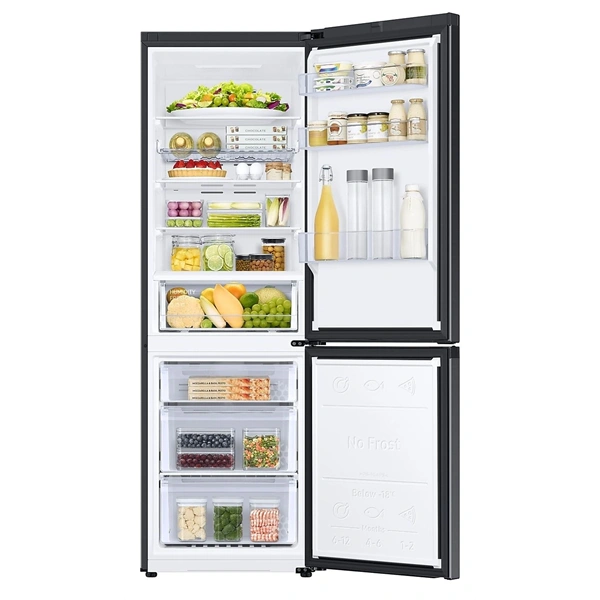 Samsung RB34C672DBN/EF fekete, alulfagyasztós, Hűtő:230L, Fagyasztó:114L, hűtőszekrény (Használt - B)