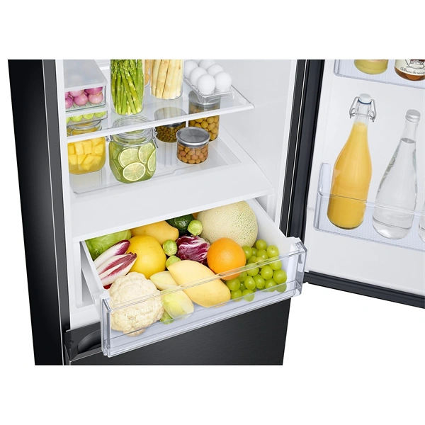 Samsung RB34C672DBN/EF fekete, alulfagyasztós, Hűtő:230L, Fagyasztó:114L, hűtőszekrény (Használt - B)