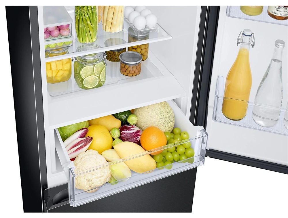 Samsung RB34C672DBN/EF fekete, alulfagyasztós, Hűtő:230L, Fagyasztó:114L, hűtőszekrény (Használt - B)