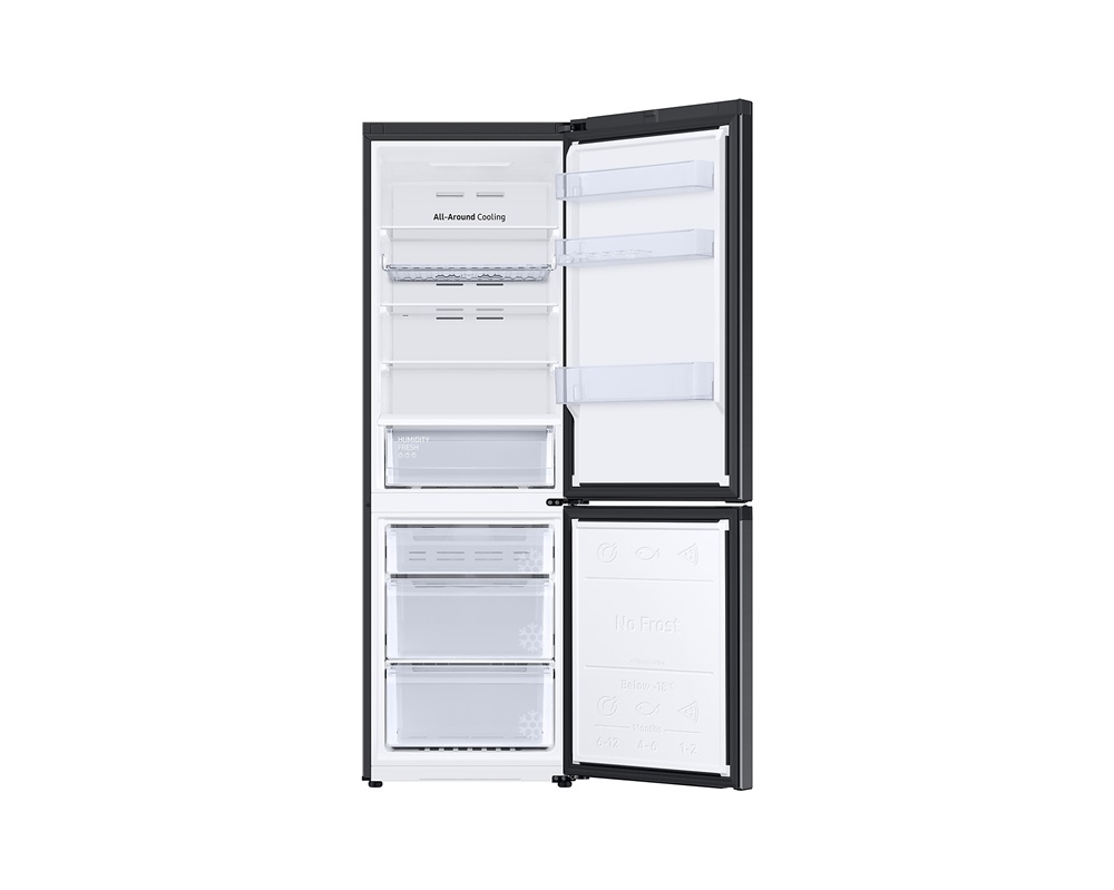 Samsung RB34C672DBN/EF fekete, alulfagyasztós, Hűtő:230L, Fagyasztó:114L, hűtőszekrény