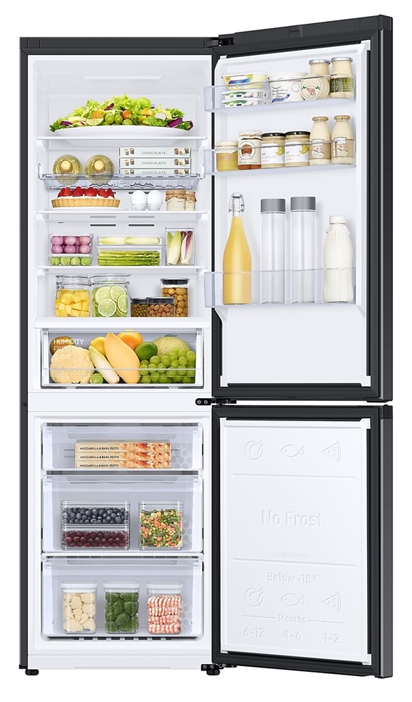Samsung RB34C672DBN/EF fekete, alulfagyasztós, Hűtő:230L, Fagyasztó:114L, hűtőszekrény