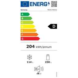 Samsung RB34C7B5D22/EF fekete, alulfagyasztós, Hűtő:230L, Fagyasztó:114L, hűtőszekrény (Használt - A)