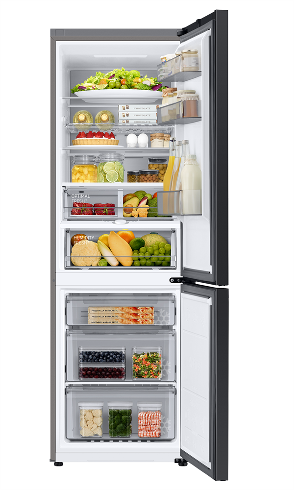 Samsung RB34C7B5DS9/EF inox, alulfagyasztós, Hűtő:230L, Fagyasztó:114L, hűtőszekrény (Újszerű)