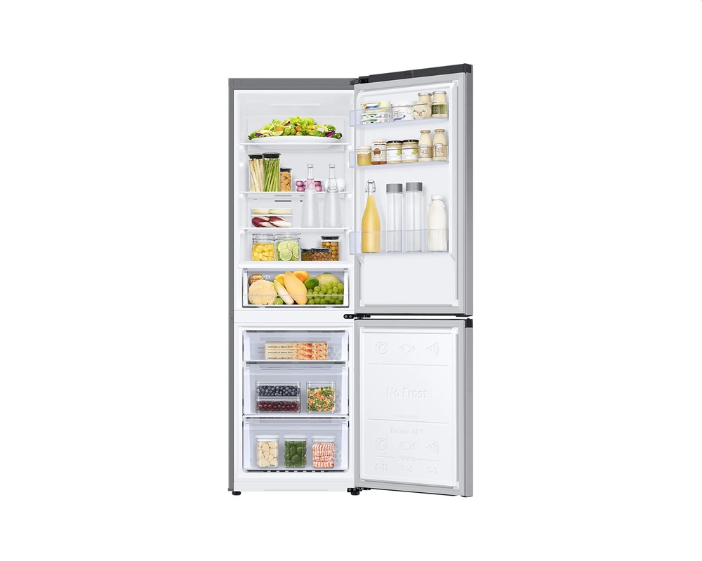 Samsung RB34T600CSA/EF fémszürke, alulfagyasztós, Hűtő:230L, Fagyasztó:114L, hűtőszekrény
