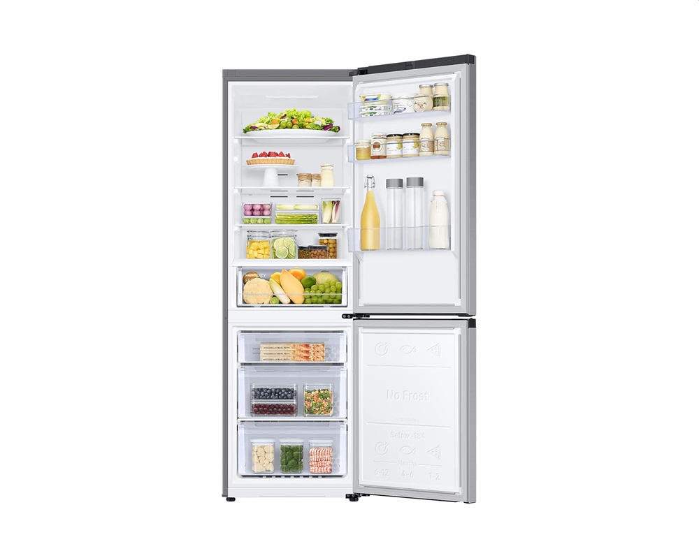 Samsung RB34T600ESA/EF fémszürke, alulfagyasztós, Hűtő:230L, Fagyasztó:114L, hűtőszekrény (Újszerű)