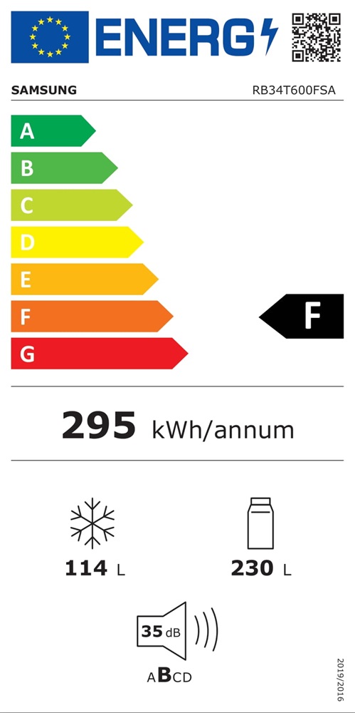 Samsung RB34T600FSA/EF grafit, alulfagyasztós, Hűtő:230L, Fagyasztó:114L, No frost hűtőszekrény