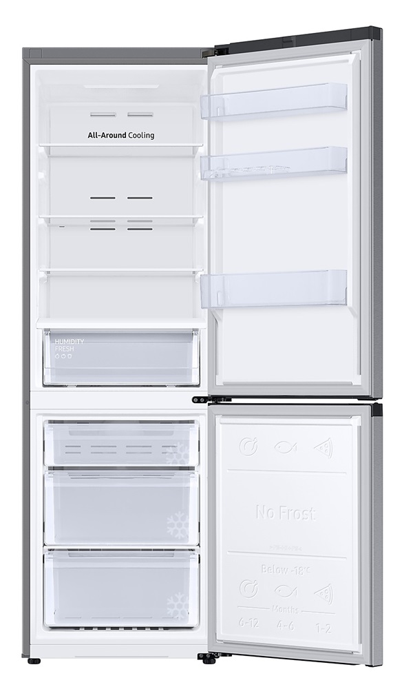 Samsung RB34T670DSA/EF titánszürke, alulfagyasztós, Hűtő:230L, Fagyasztó:114L, No frost hűtőszekrény