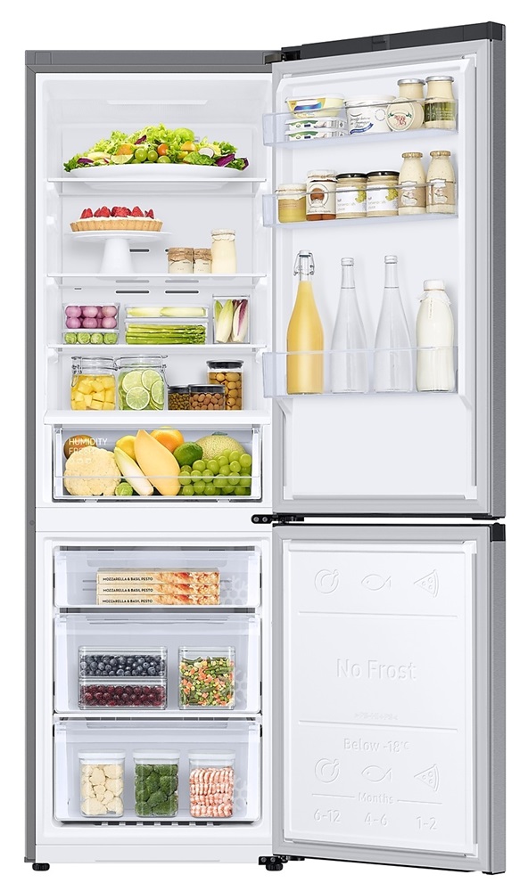 Samsung RB34T670DSA/EF titánszürke, alulfagyasztós, Hűtő:230L, Fagyasztó:114L, No frost hűtőszekrény