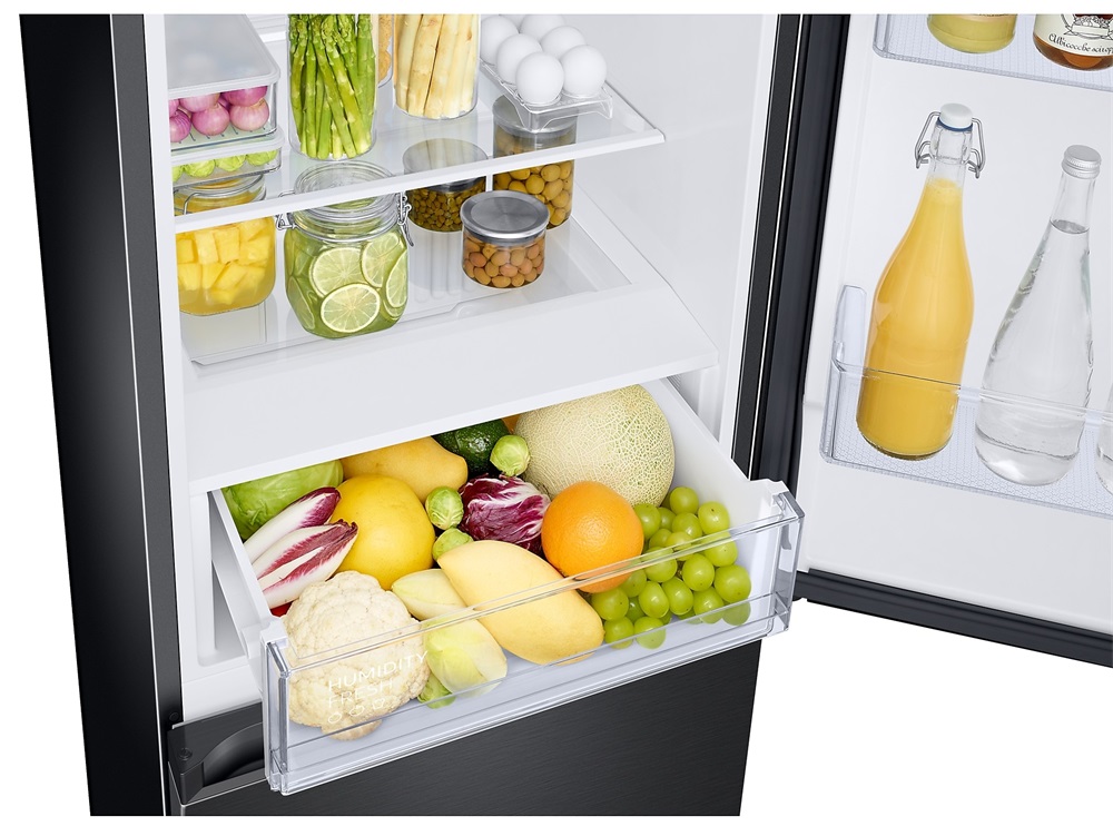 Samsung RB34T672DBN/EF fekete, alulfagyasztós, Hűtő:230L, Fagyasztó:114L, No frost hűtőszekrény