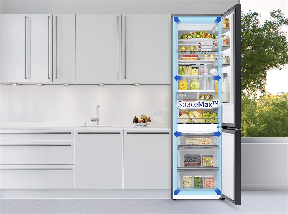 Samsung RB38A6B1DS9/EF inox, alulfagyasztós, Hűtő:276L, Fagyasztó:114L, No frost hűtőszekrény