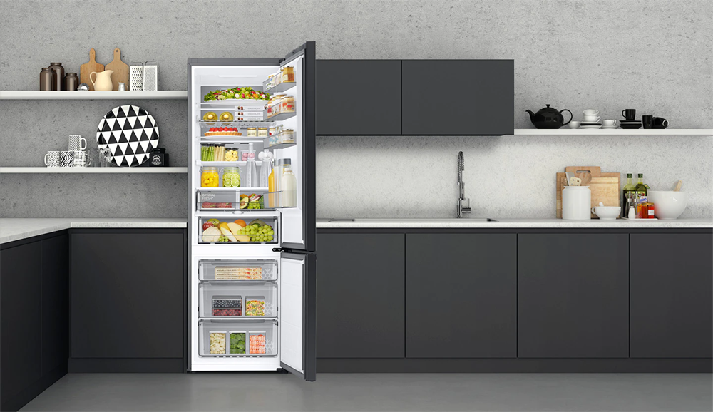 Samsung RB38A6B1DS9/EF inox, alulfagyasztós, Hűtő:276L, Fagyasztó:114L, No frost hűtőszekrény